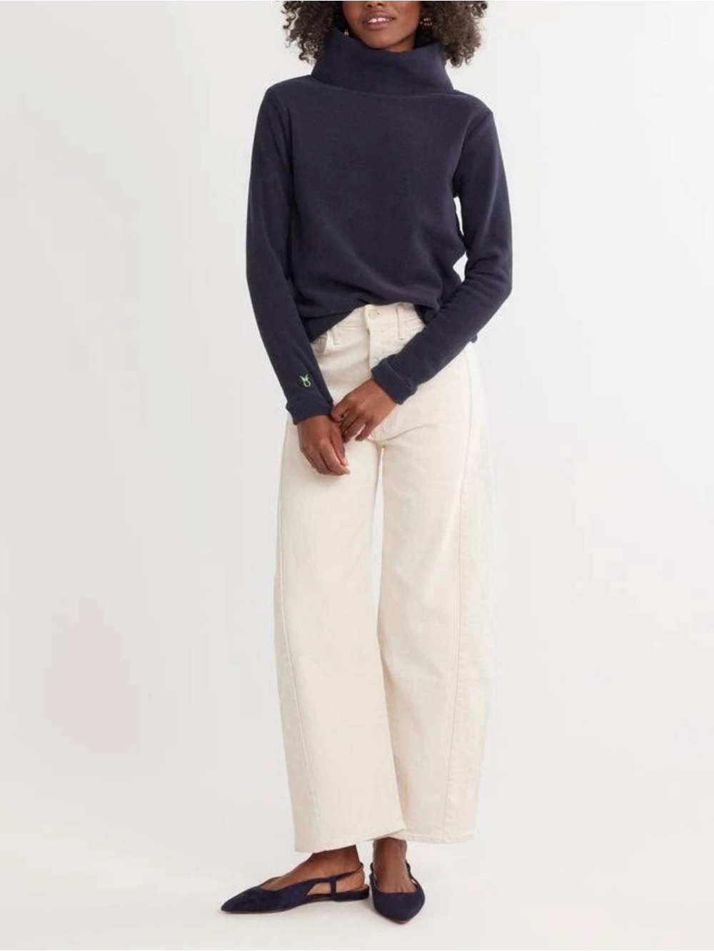Dudley Stephens Navy Funnel Neck Pullover